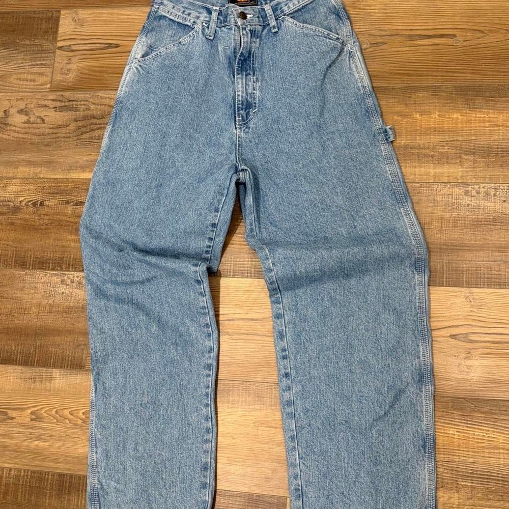 Route 66 vintage blue denim cargo style baggy jeans high rise Size11/12